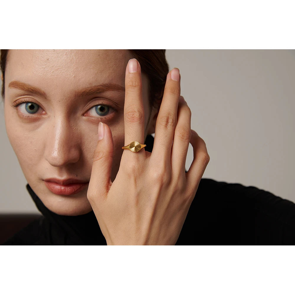 Sculptural Geometric Ring | Gold-Tone