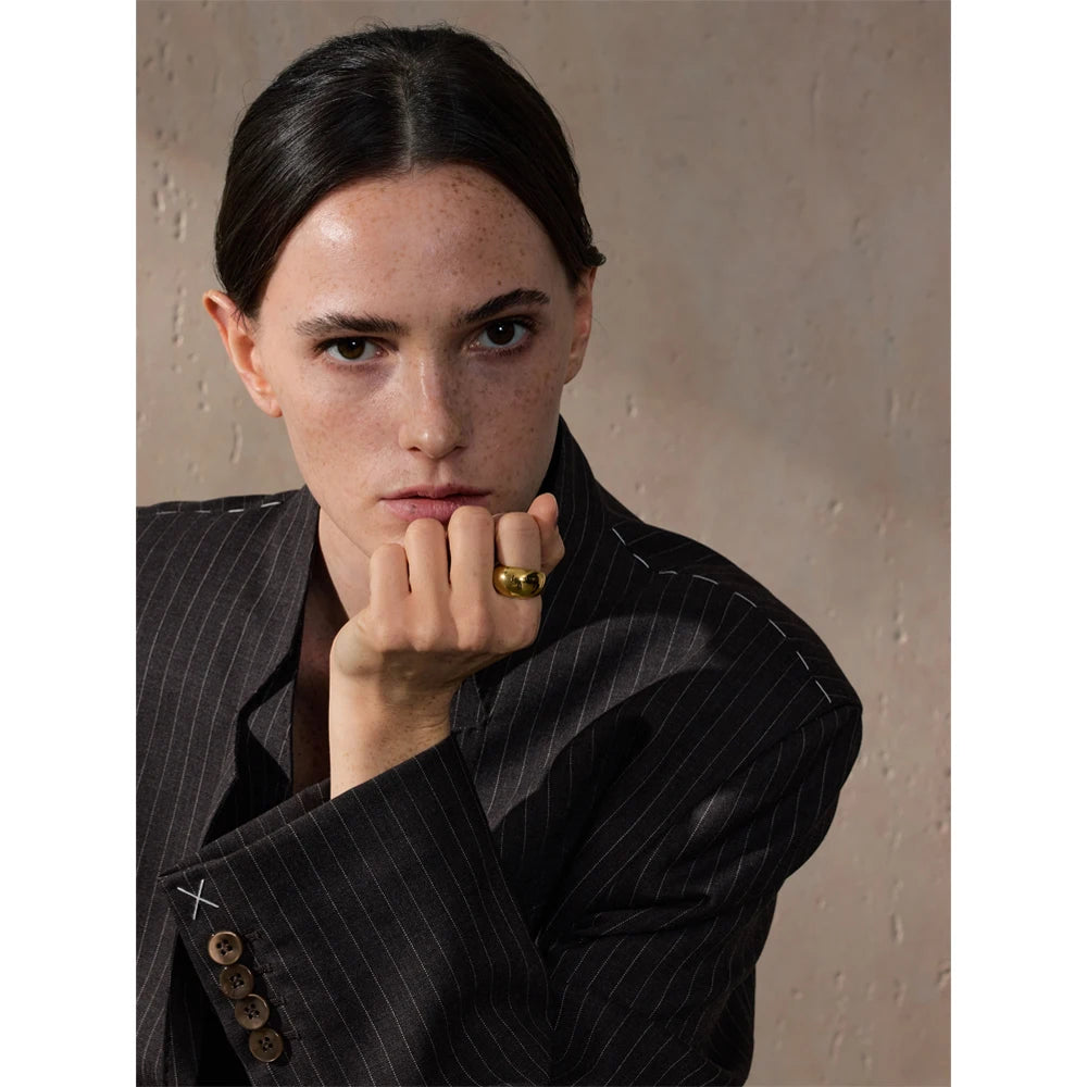 Sculpted Chunky Minimalist Ring | Gold & Silver-Tone