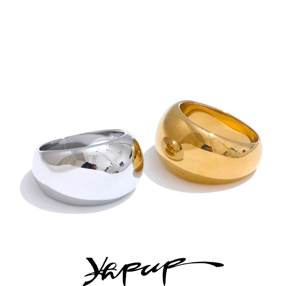 Sculpted Chunky Minimalist Ring | Gold & Silver-Tone