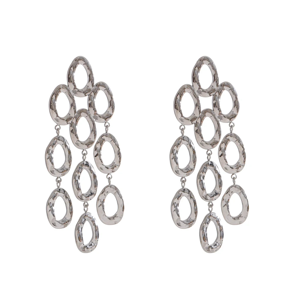 Sculptural Drop Dangle Earrings | Gold & Silver-Tone