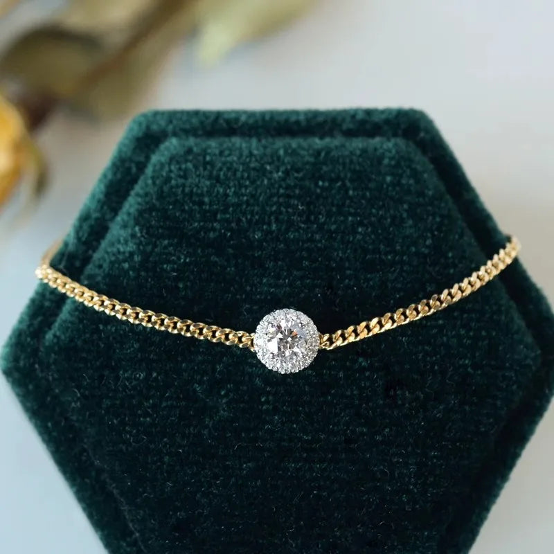 Adjustable Zirconia Bracelet | Gold-Tone