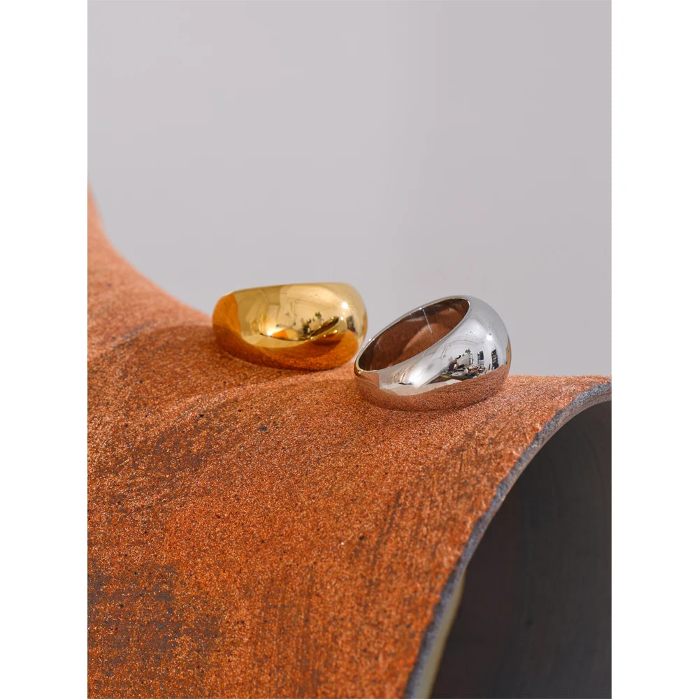 Sculpted Chunky Minimalist Ring | Gold & Silver-Tone