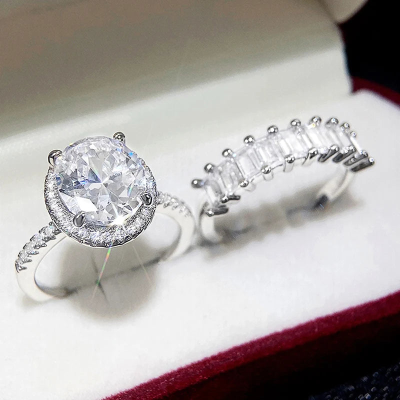 Double Stackable Cubic Zirconia Ring Set