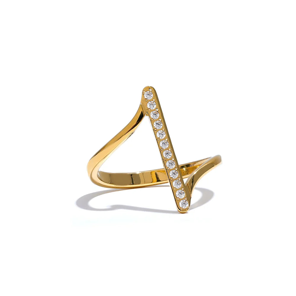 Twisted Zirconia Ring | Gold & Silver-Tone