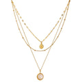 Textured Round Pendant Necklace | Gold & Silver-Tone