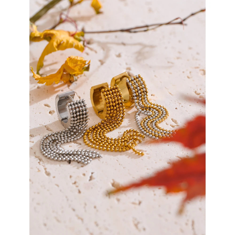 Long Chain Tassel Earrings | Gold, Silver & Mixed