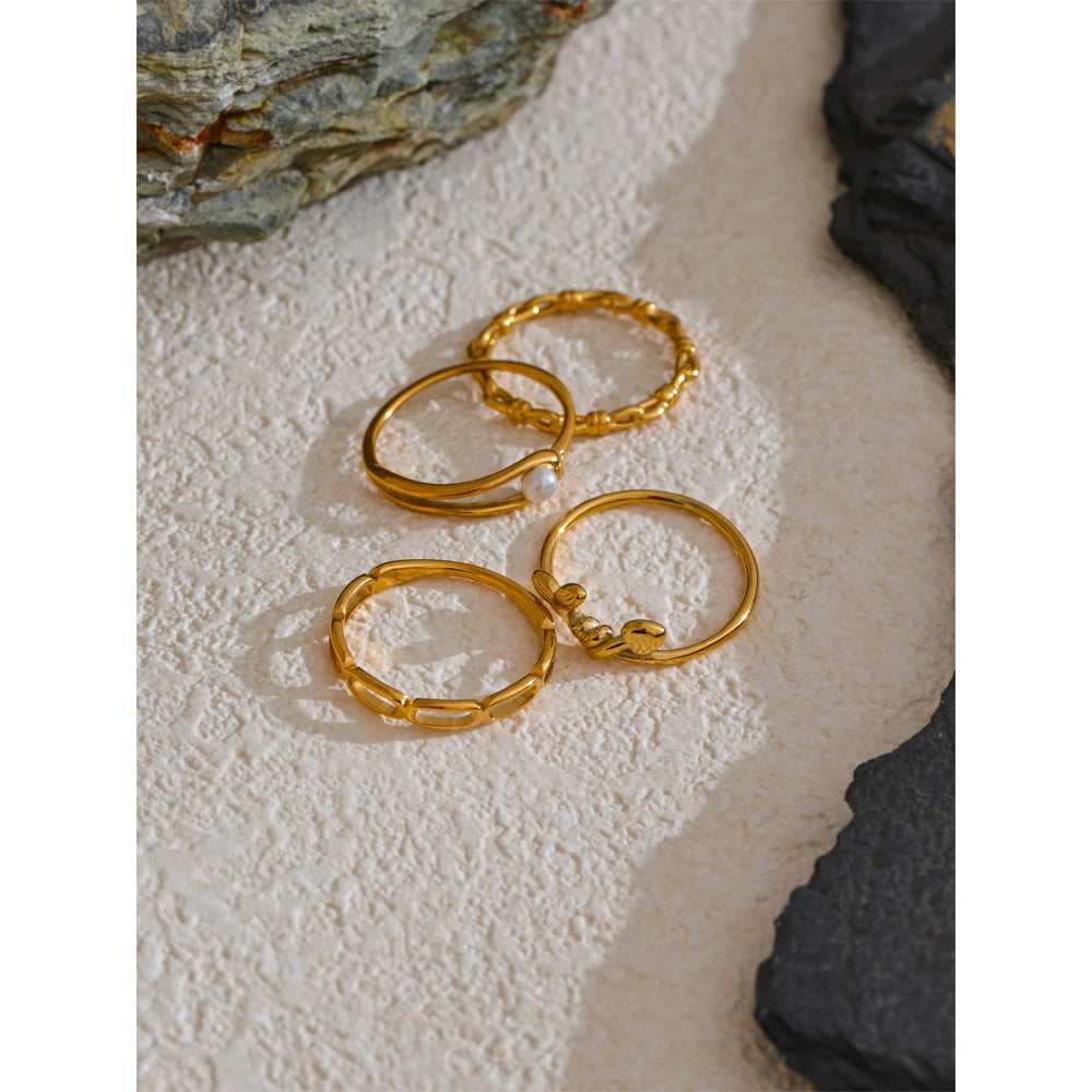 Pearl-Accent Stackable Thin Ring | Choice of Designs