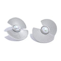 Fan-Shaped Pearl-Accent Statement Earrings | Choice of Designs
