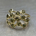 Olive Green Cubic Zirconia Wrap Ring