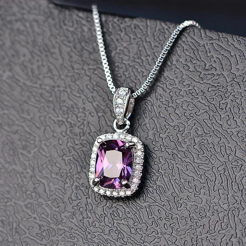 Multicolor Cubic Zirconia Pendant Necklace | Elegant Sparkle