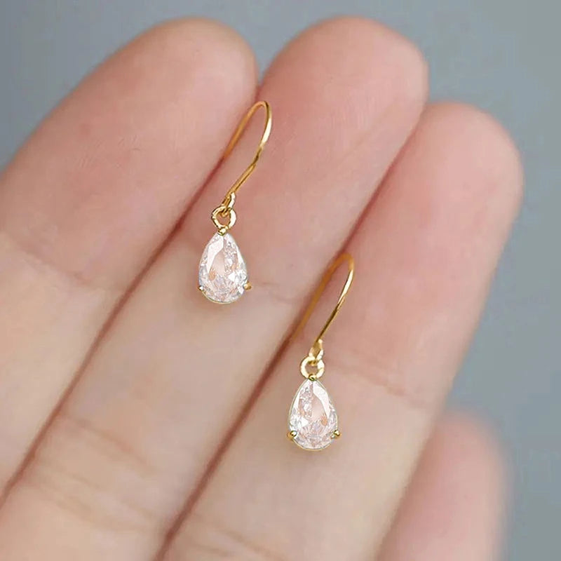 Pear Cubic Zirconia Dangle Earrings