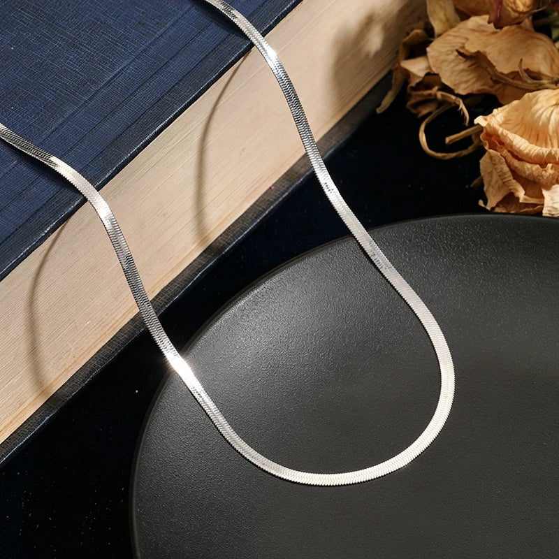 Smooth Snake Chain Necklace | Silver-Tone