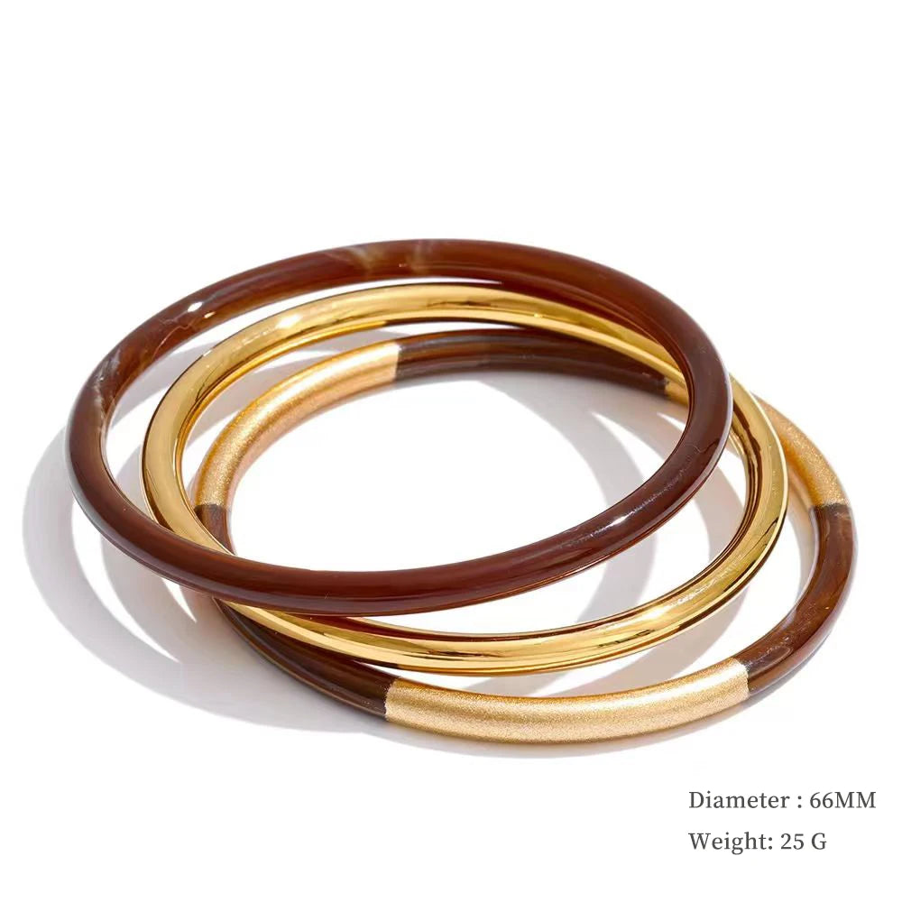 Colorful Resin-Accent Stacking Bangles | Choice of Colors