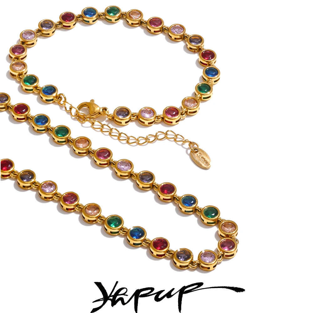 Colorful Zirconia Necklace or Bracelet | Select Your Piece