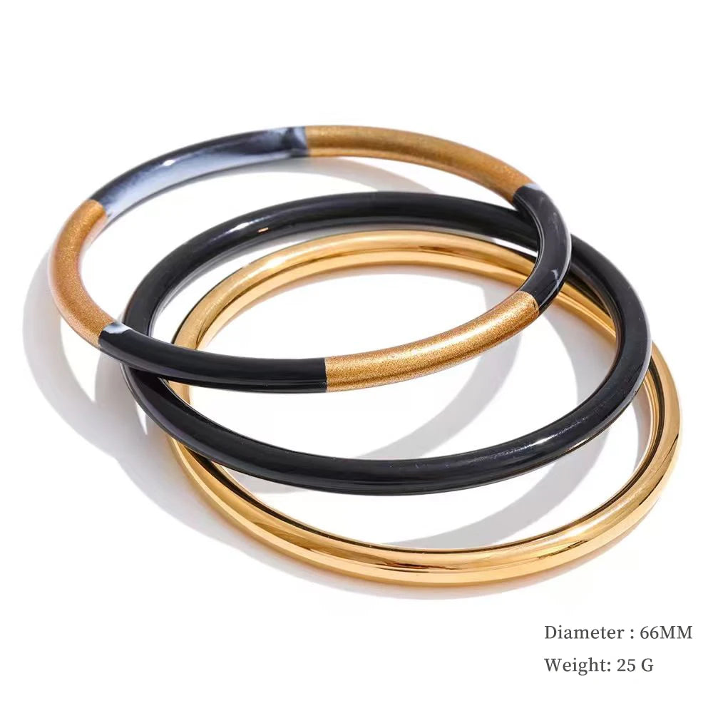 Colorful Resin-Accent Stacking Bangles | Choice of Colors