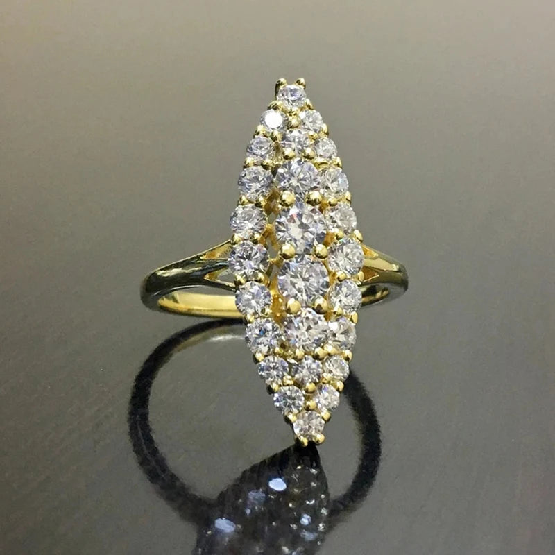 Marquise Cubic Zirconia Geometric Ring