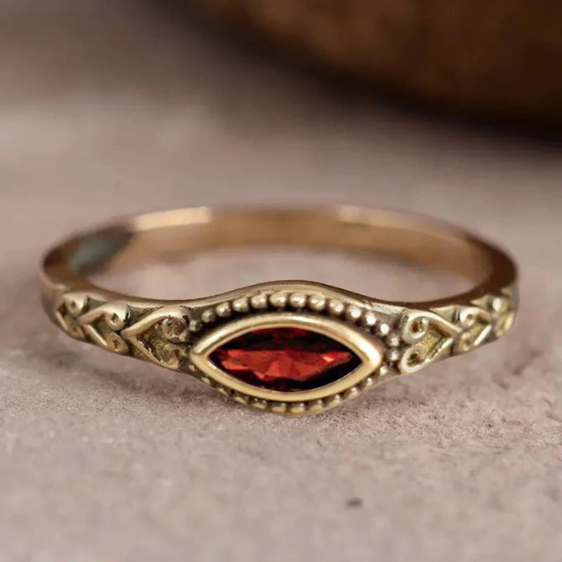 Red Cubic Zirconia Delicate Ring