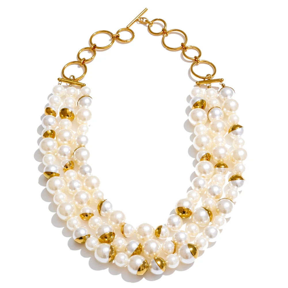 Layered Pearl-Accent Necklace or Earrings | Choose Your Design