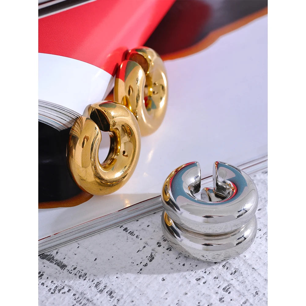 Chunky Non-Pierced Ear Cuff | Gold & Silver-Tone