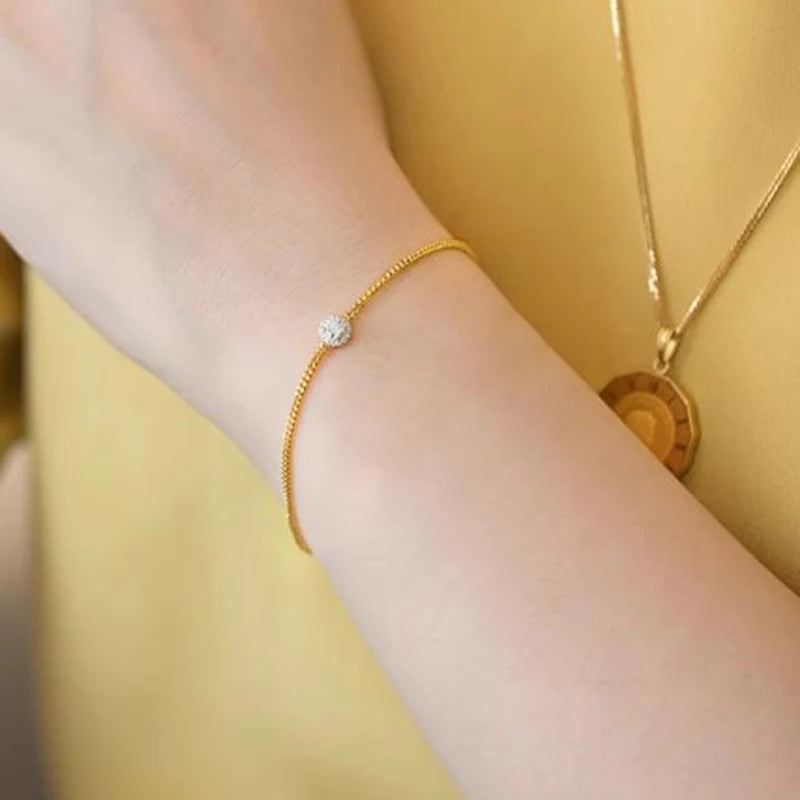 Adjustable Zirconia Bracelet | Gold-Tone
