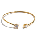 Heart & Square Zirconia Cuff Bracelet | Choice of Designs