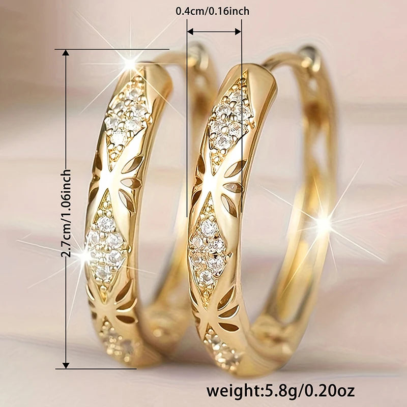 Patterned Hoop Earrings | Gold-Tone