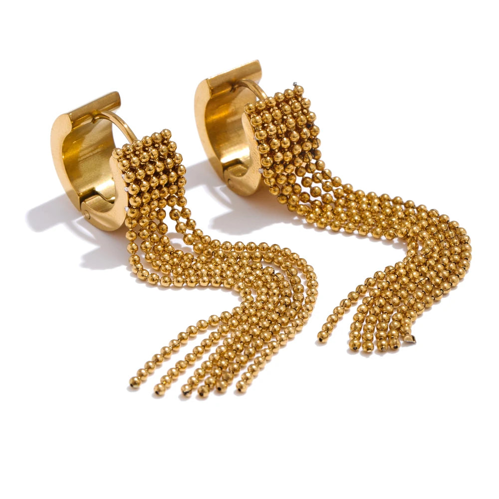 Long Chain Tassel Earrings | Gold, Silver & Mixed