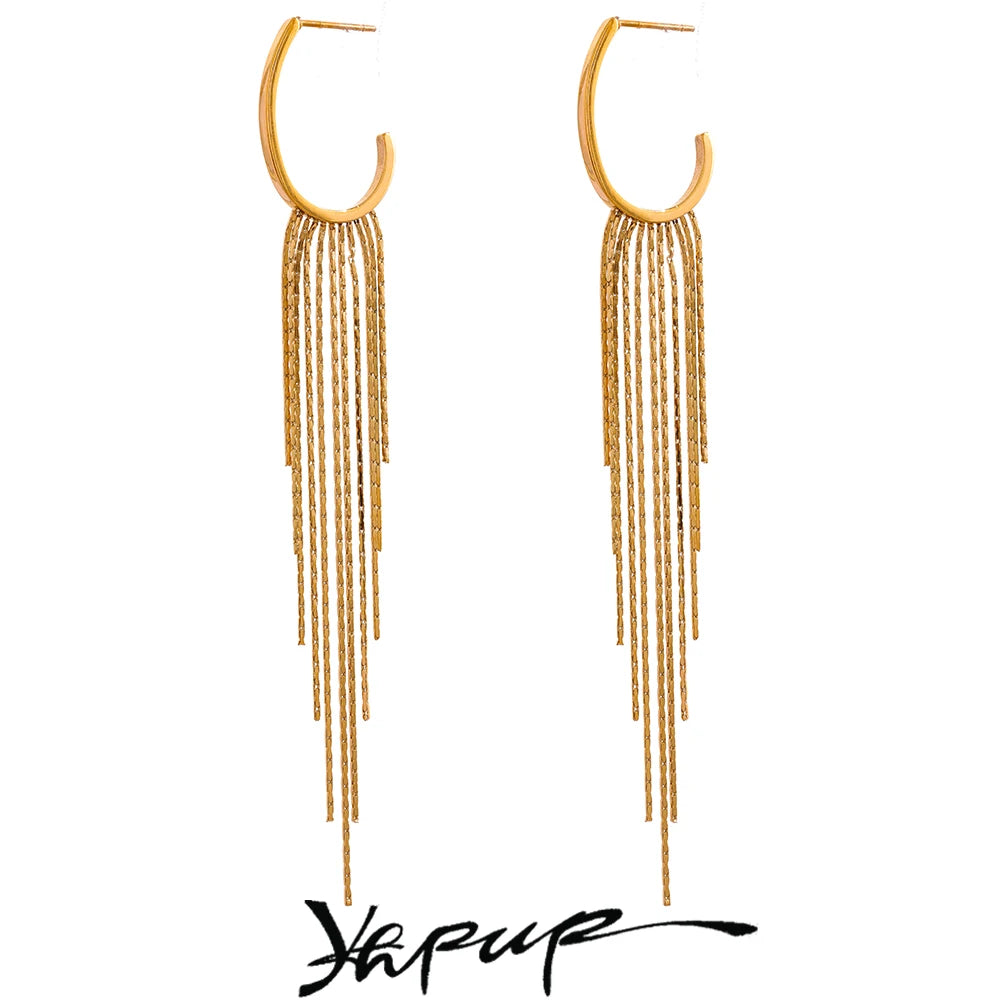 Elegant Long Tassel Earrings | Gold & Silver-Tone