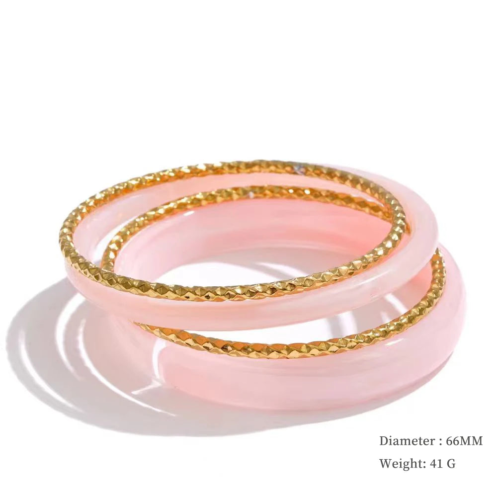 Colorful Resin-Accent Stacking Bangles | Choice of Colors