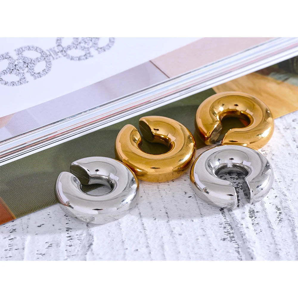 Chunky Non-Pierced Ear Cuff | Gold & Silver-Tone