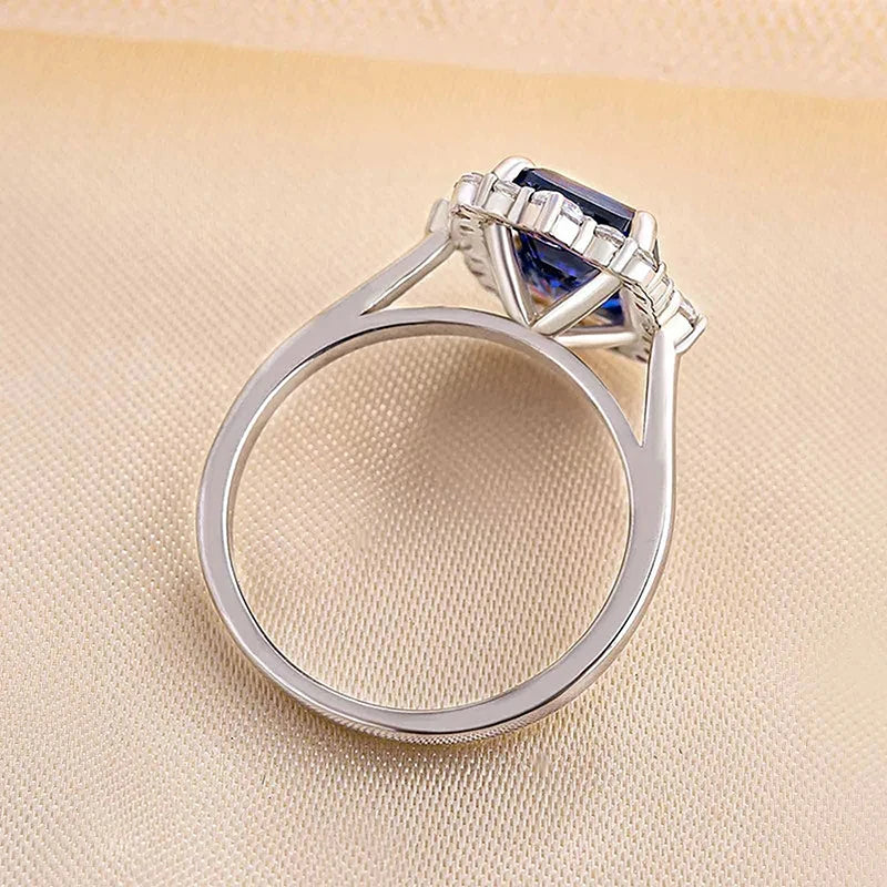 Blue Cubic Zirconia Statement Ring