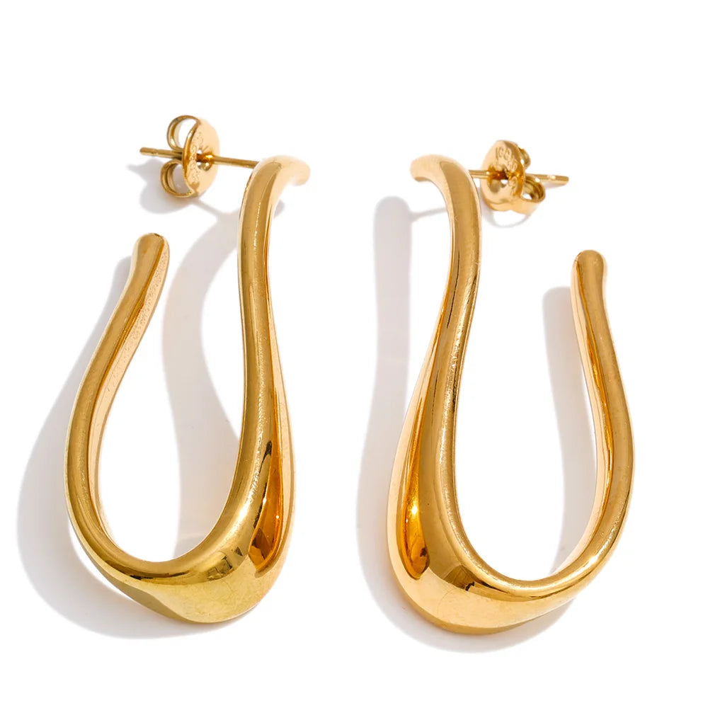 Chunky Geometric Huggie Earrings | Gold & Silver-Tone