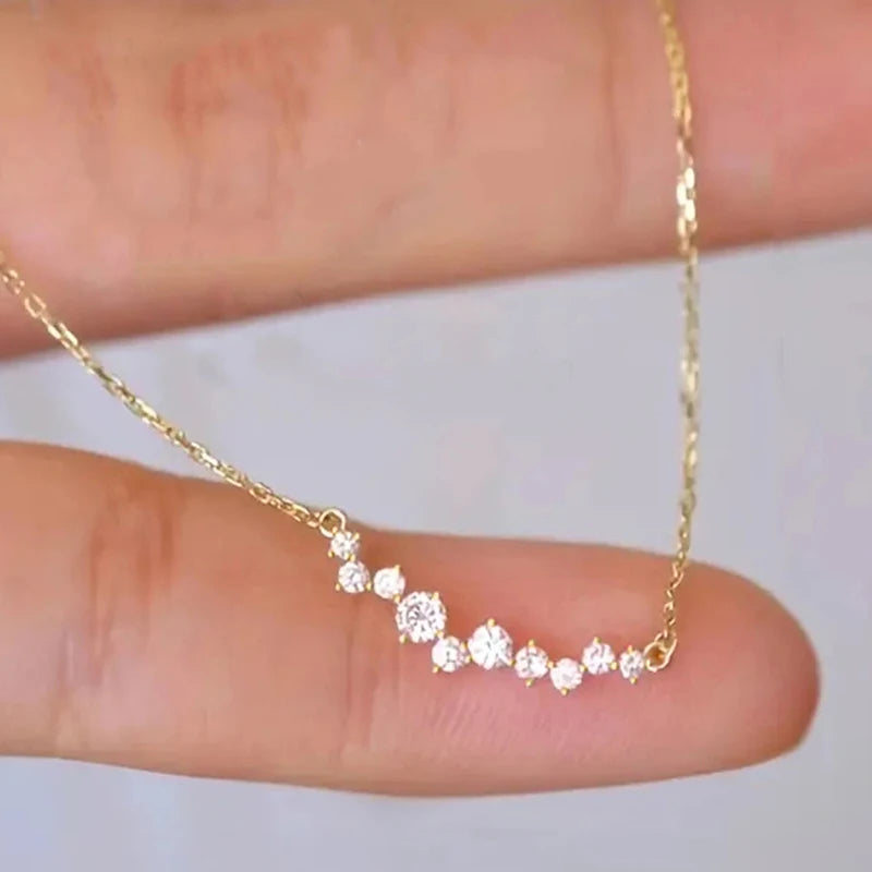 Cubic Zirconia Pendant Necklace | Gold & Silver-Tone