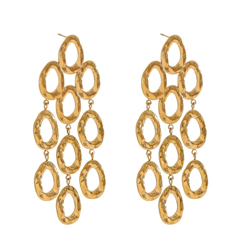 Sculptural Drop Dangle Earrings | Gold & Silver-Tone