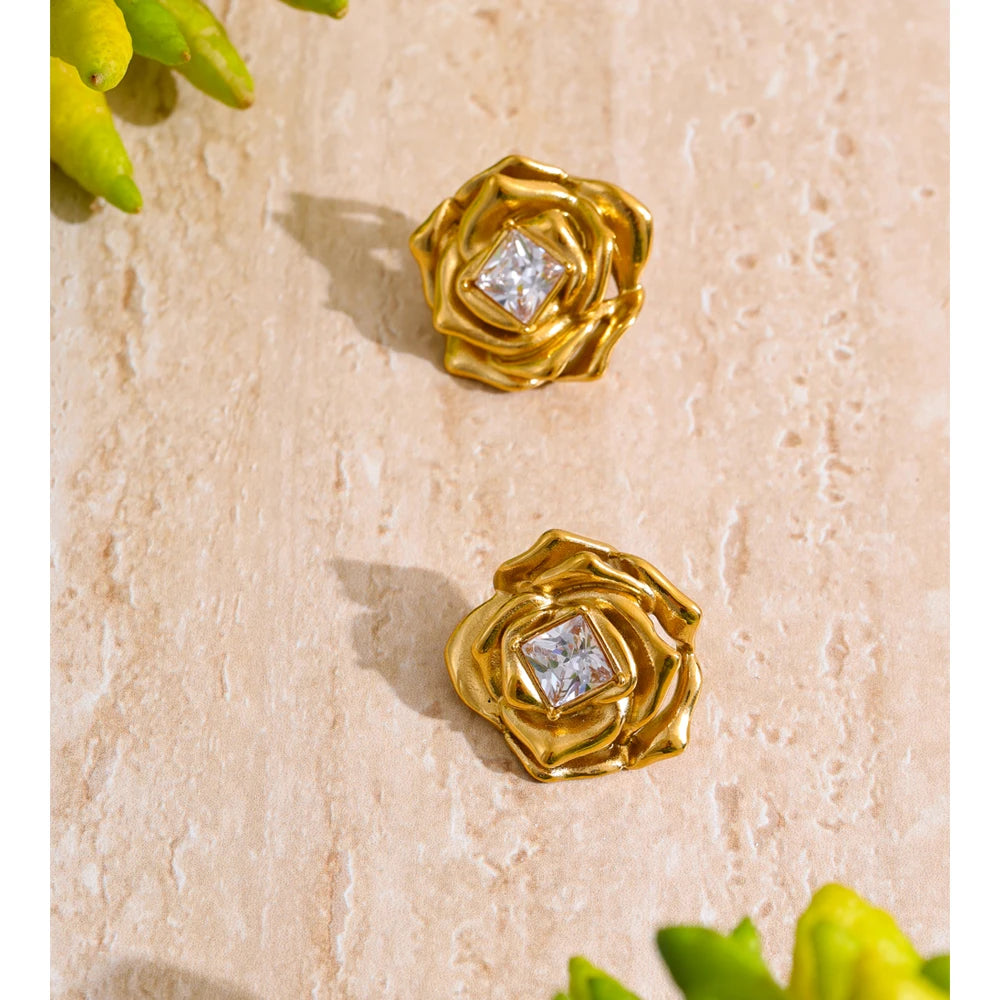 Flower Zirconia Necklace & Earrings | Separates or Set