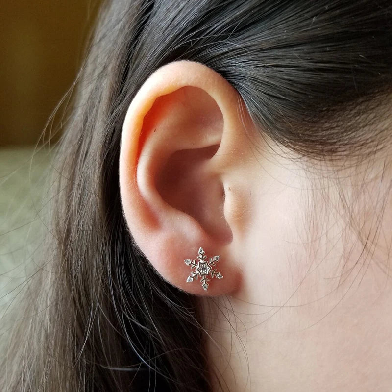 Crystal Snowflake Stud Earrings