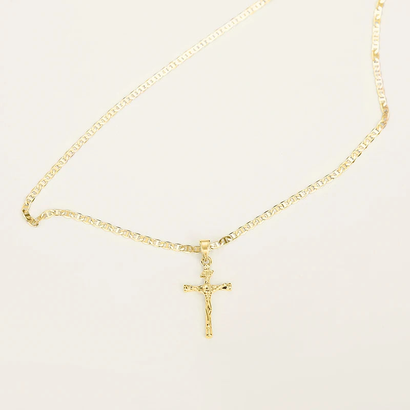 Two-Tone Cross Pendant Necklace | Unisex