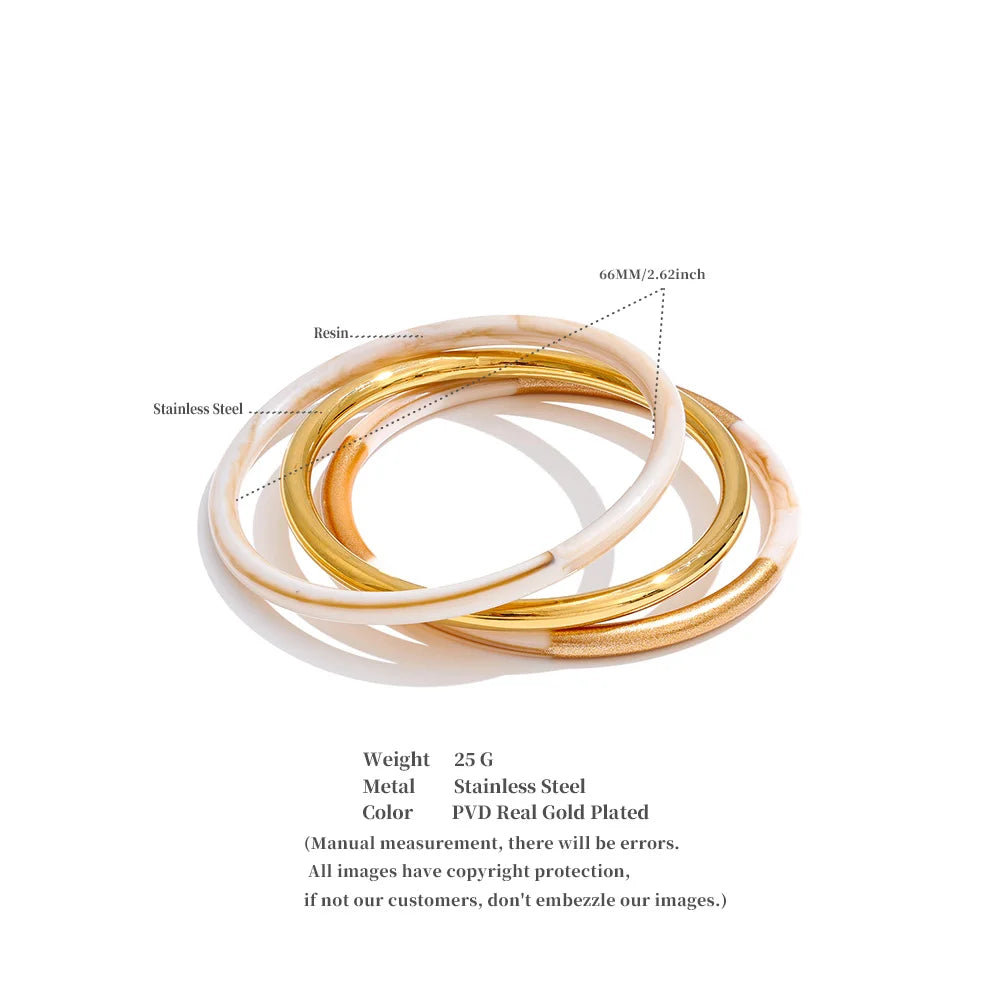 Colorful Resin-Accent Stacking Bangles | Choice of Colors