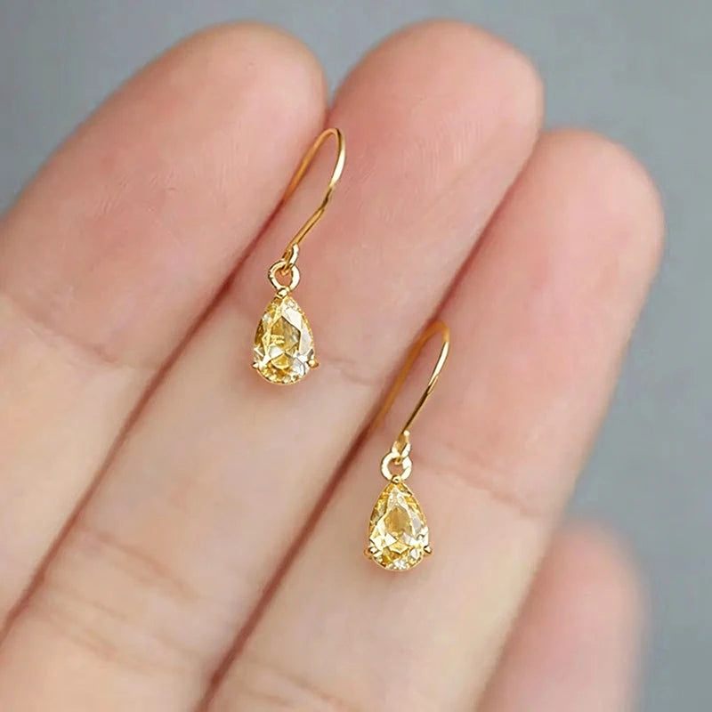 Pear Cubic Zirconia Dangle Earrings