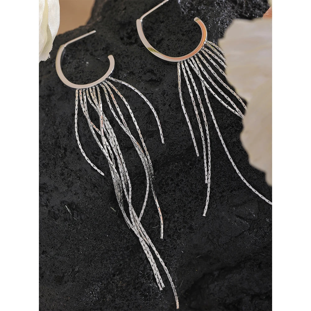 Elegant Long Tassel Earrings | Gold & Silver-Tone