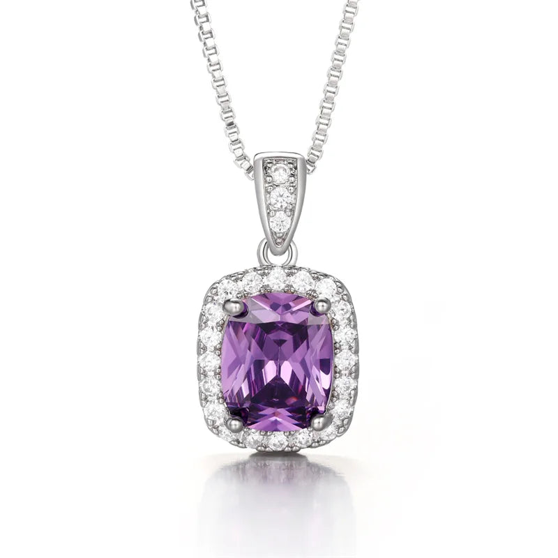 Multicolor Cubic Zirconia Pendant Necklace | Elegant Sparkle