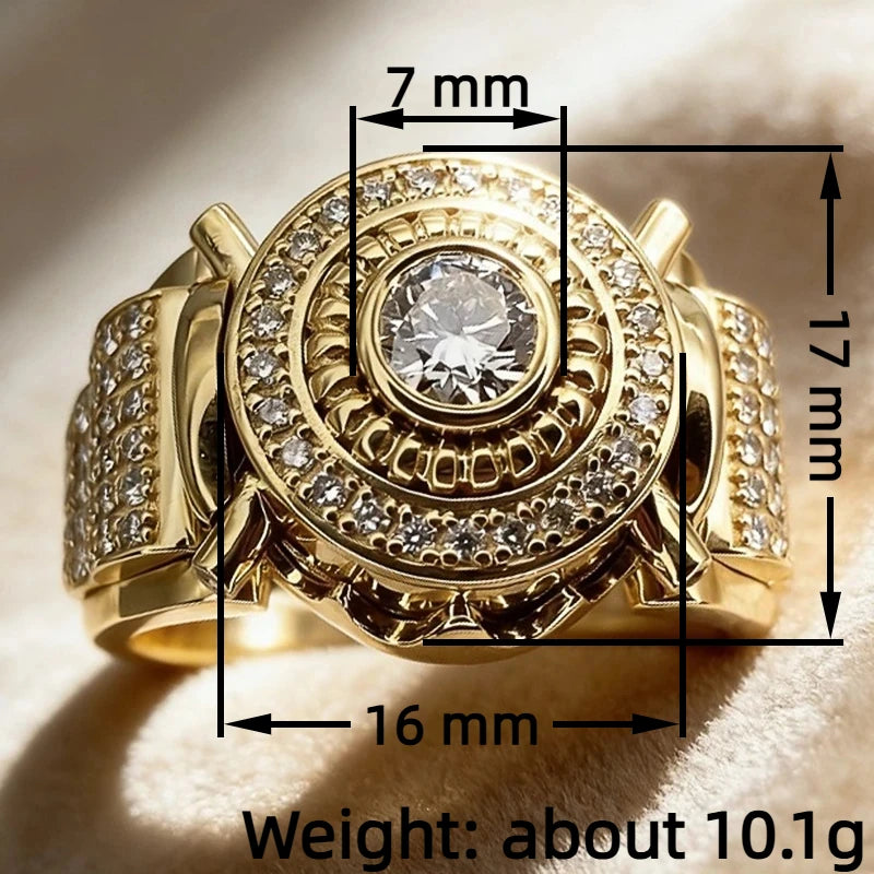 Round Halo Cubic Zirconia Statement Ring