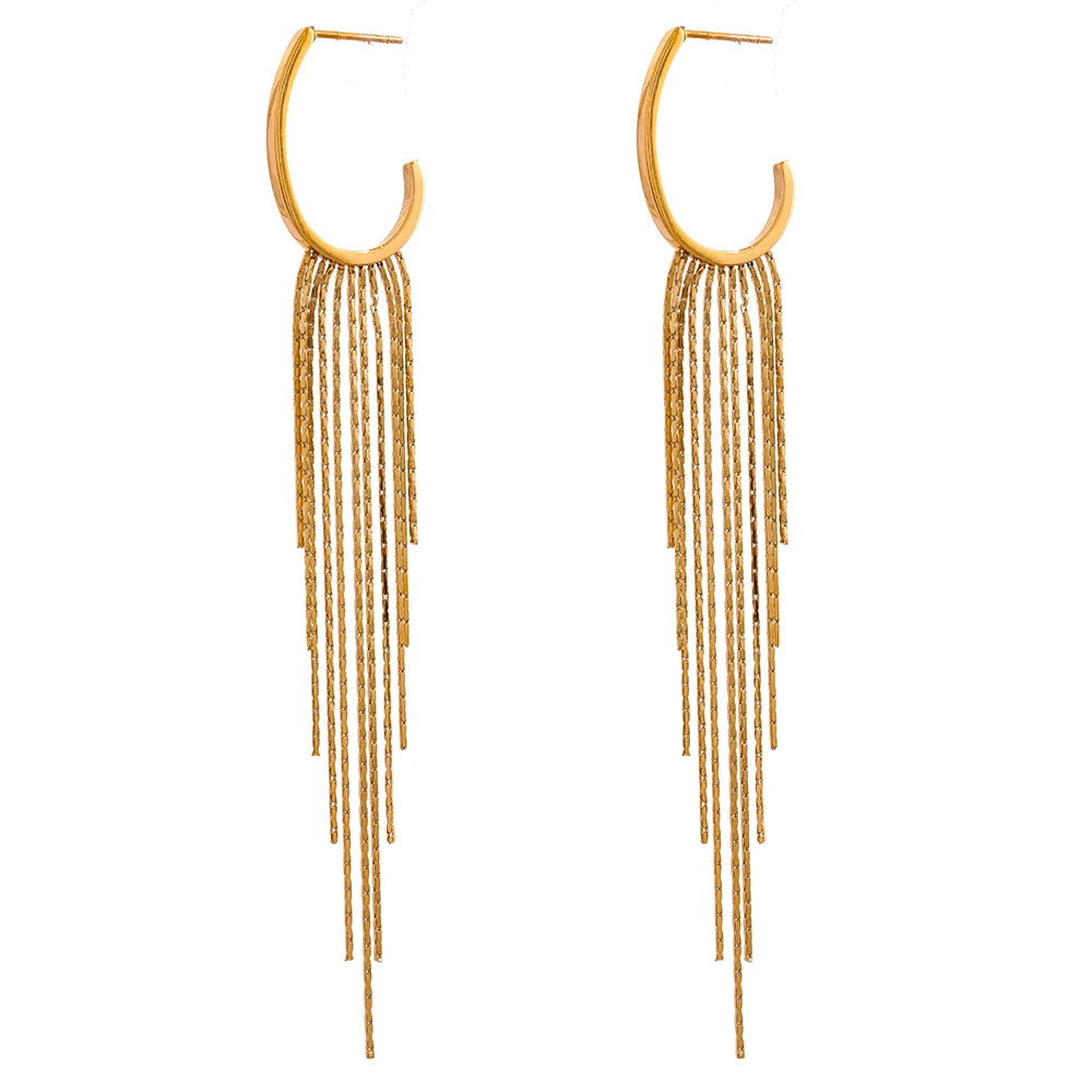 Elegant Long Tassel Earrings | Gold & Silver-Tone
