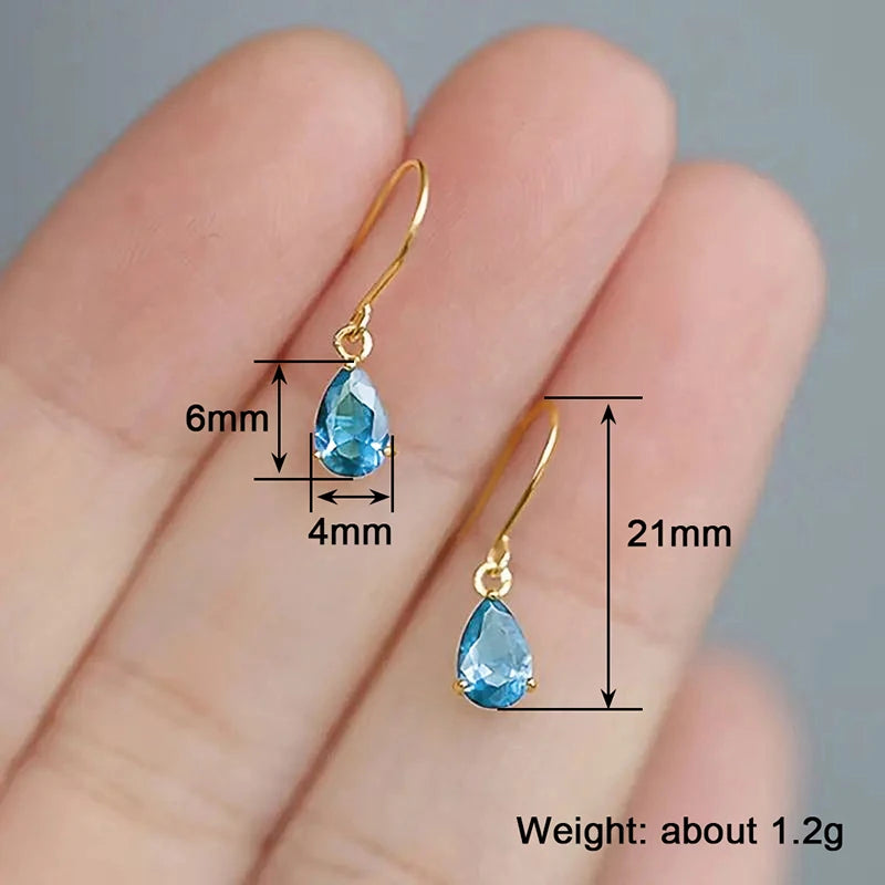 Pear Cubic Zirconia Dangle Earrings