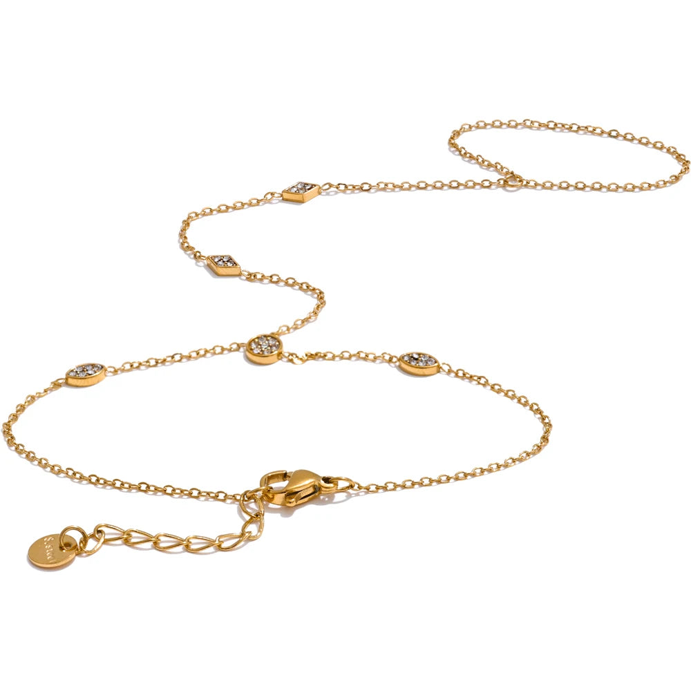 Cubic Zirconia Hand Chain Bracelet | Gold & Silver-Tone