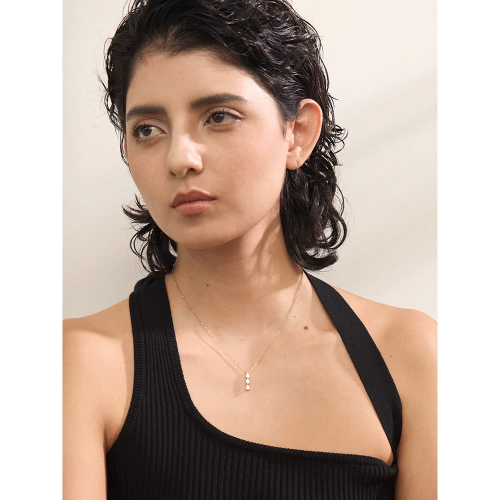 Teardrop Cubic Zirconia Necklace | Gold & Silver-Tone