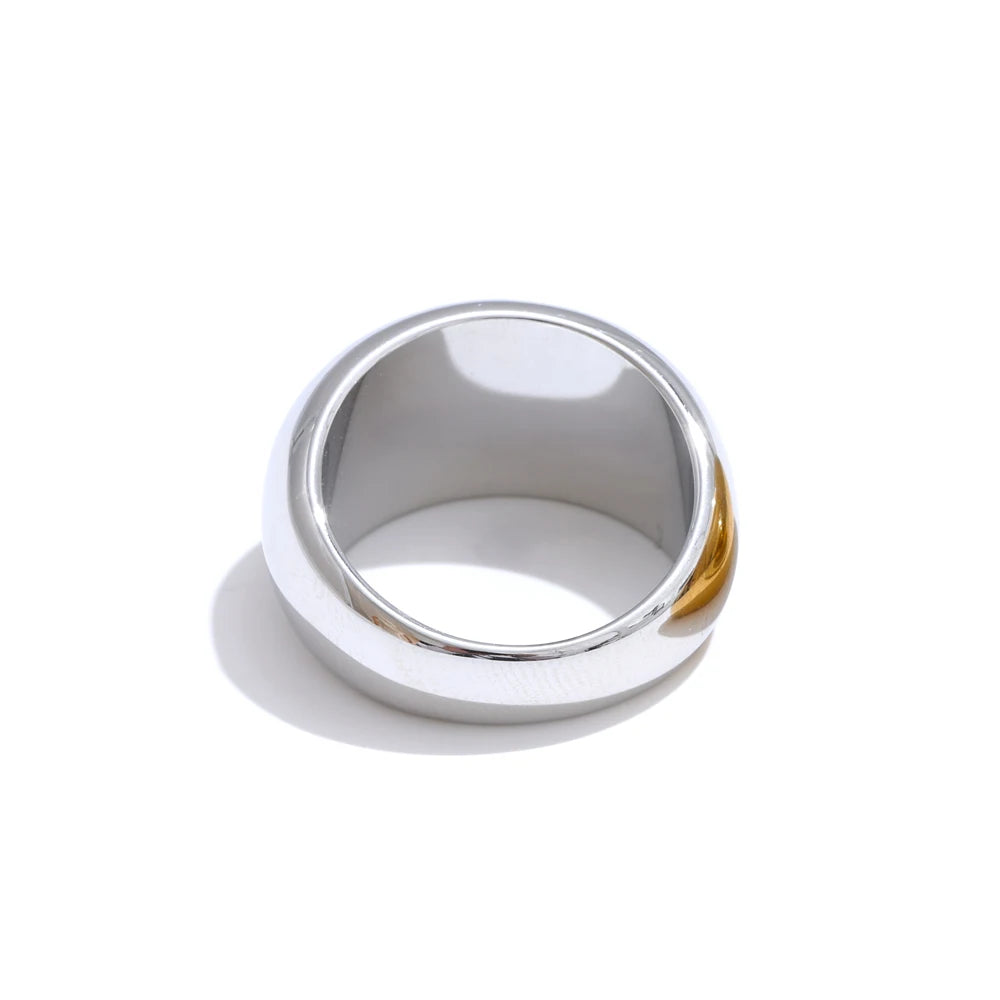 Sculpted Chunky Minimalist Ring | Gold & Silver-Tone