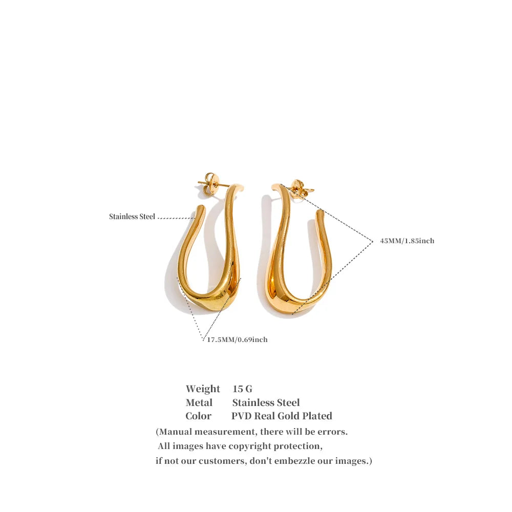 Chunky Geometric Huggie Earrings | Gold & Silver-Tone