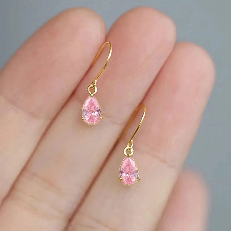 Pear Cubic Zirconia Dangle Earrings