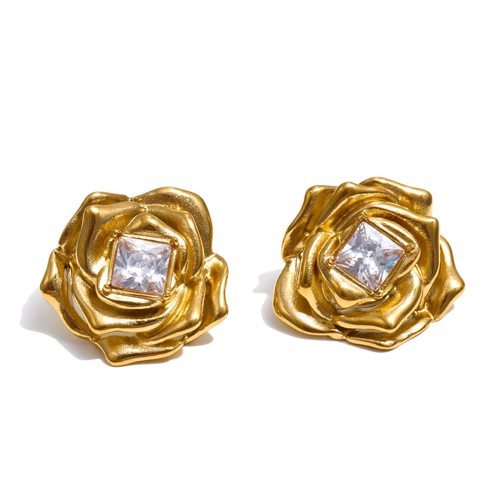 Flower Zirconia Necklace & Earrings | Separates or Set